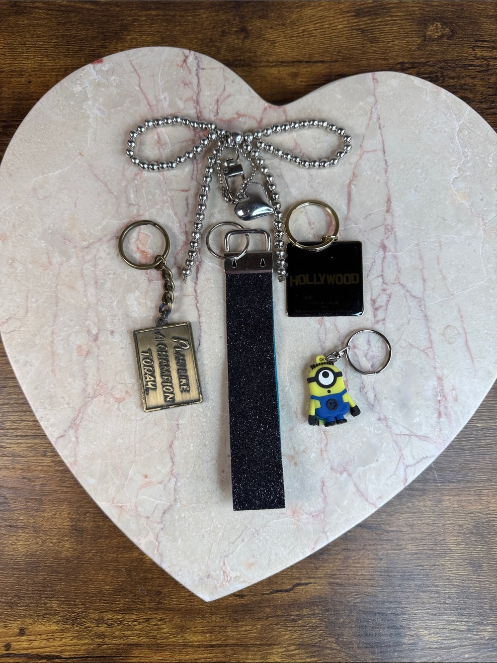 Keychains Bundle Glitter, Beads, Brass and  Silver Chains and Charms